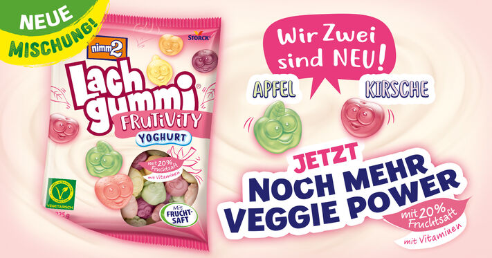 Fruchtig-joghurtiger Genuss mit der neuen Mischung von nimm2 Lachgummi Frutivity Yoghurt!